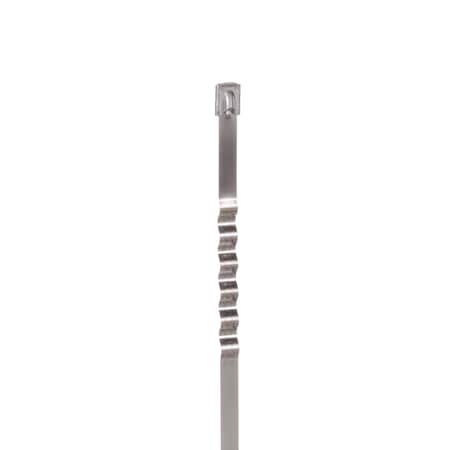 Panduit Cable Tie, 20-1/2 in L, 6 in Max Bundle Dia., Silver, 304 Stainless Steel, 250 lb Strength, 50 PK MLT6WLH-LP